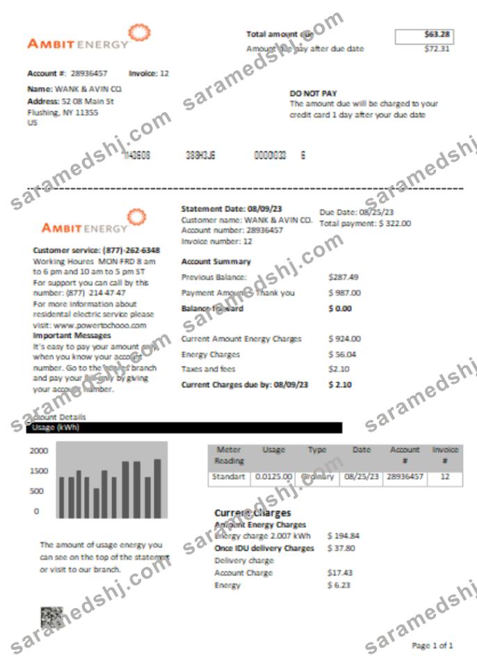 Ambit Energy utility business bill,  SCR